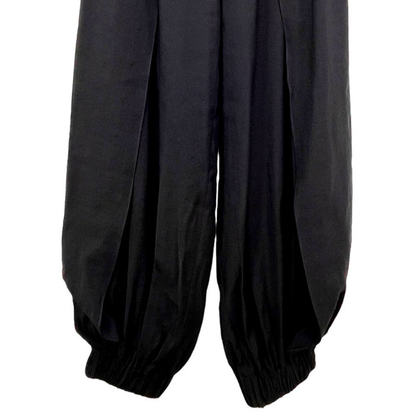 Silvia Tcherassi NWT Raimondo Wide-Leg Flowy Pant with Cinched Ankle in Black XS - Picture 7 of 14